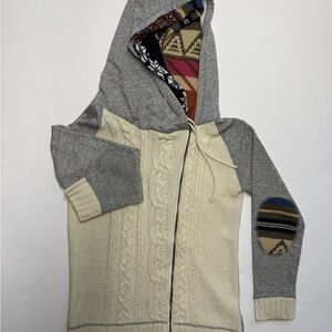 Desigual Gray and Cream Patterned Cardigan